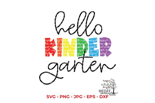 Hello Kindergarten SVG Cut File - Red Willow Digital