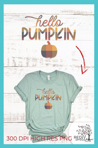 Hello Pumpkin Sublimation File, Fall SVG - Red Willow Digital
