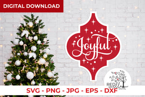 Joyful Arabesque Tile - Christmas SVG File