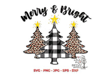 Load image into Gallery viewer, Merry &amp; Bright, Buffalo Plaid &amp; Leopard Print SVG - Red Willow Digital
