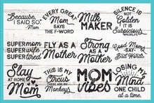 Load image into Gallery viewer, Mom Life SVG Bundle, 16 SVG Designs for T-Shirts - Red Willow Digital
