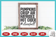 Load image into Gallery viewer, I Love Fall SVG -  Fall SVG Files for Cricut
