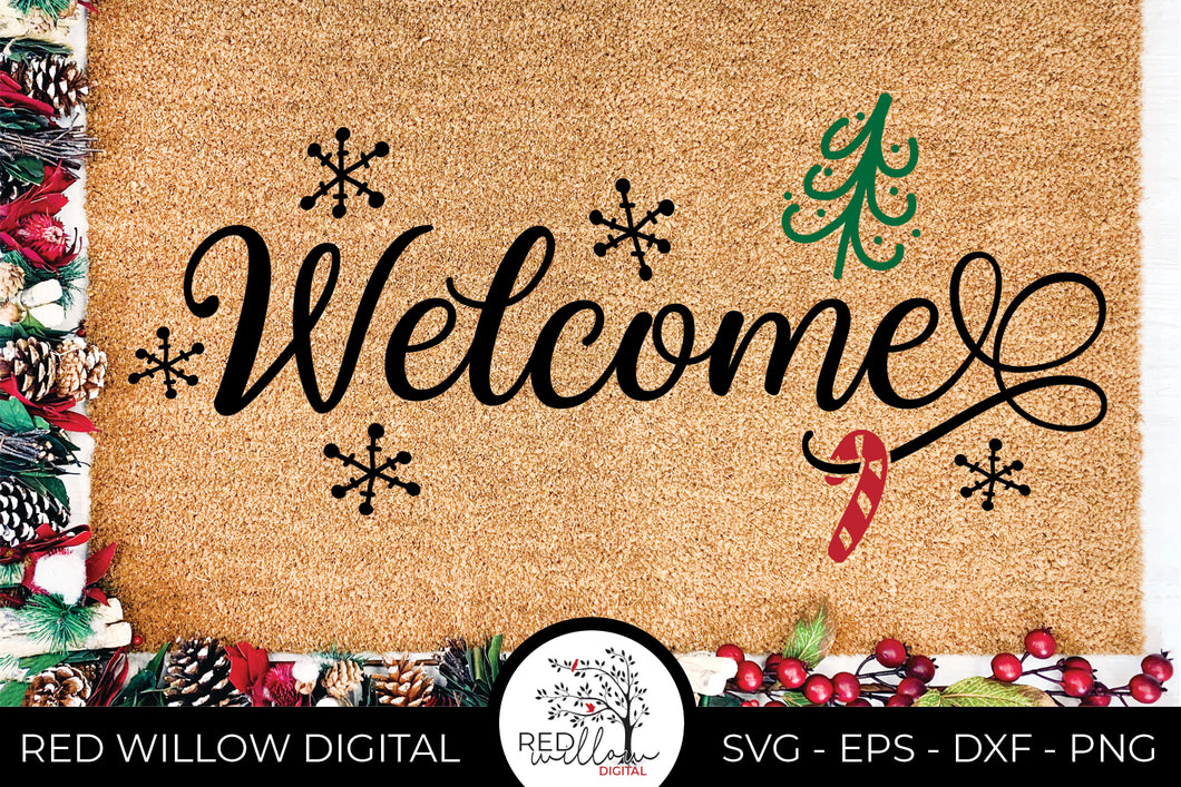 Christmas Welcome Mat SVG - Christmas Doormat SVG
