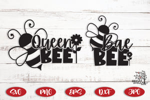 Queen Bee and Bae Bee SVG Bundle - Red Willow Digital