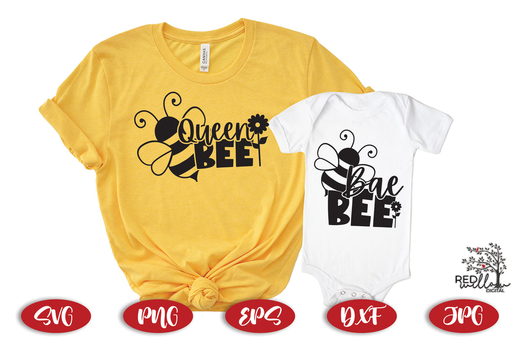 Queen Bee and Bae Bee SVG Bundle - Red Willow Digital