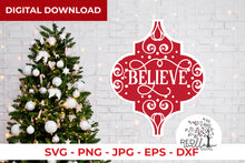 Load image into Gallery viewer, Believe Arabesque Tile  - Christmas SVG File

