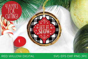 Christmas Ornament SVG Bundle - 10 Round Ornament SVG Designs