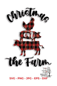 Christmas On The Farm Sublimation Design - Christmas SVG File for Cricut