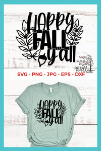 Happy Fall Y'all SVG -  Fall SVG Files for Cricut