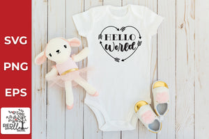 Hello World Baby Monthly Milestone SVG Bundle, Baby SVG - Red Willow Digital