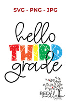 Load image into Gallery viewer, Hello Third Grade SVG Cut File - Red Willow Digital
