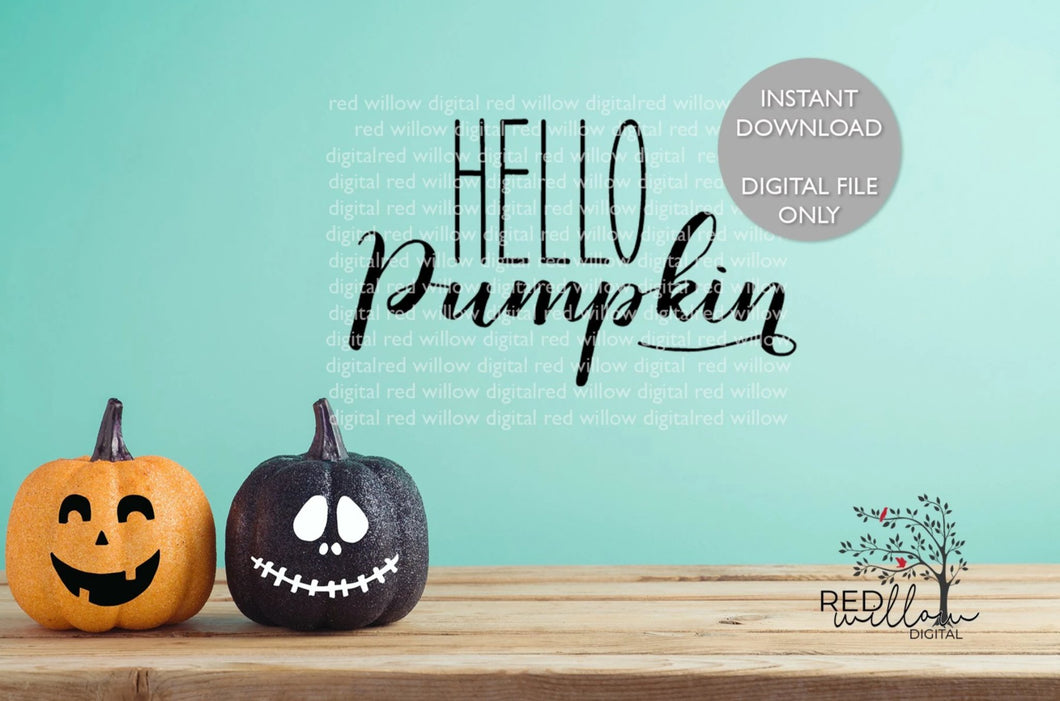 Hello Pumpkin Fall SVG - Red Willow Digital