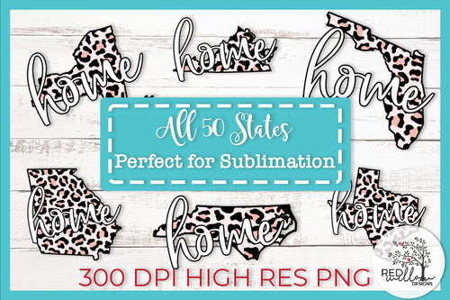 50 US Home State Bundle PNG files Perfect for Sublimation