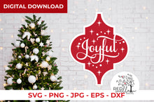Load image into Gallery viewer, Joyful Arabesque Tile - Christmas SVG File
