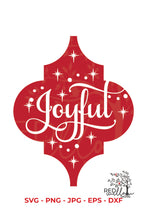 Load image into Gallery viewer, Joyful Arabesque Tile - Christmas SVG File
