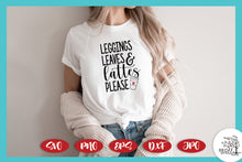 Load image into Gallery viewer, Leggings Leaves and Lattes Please SVG for Fall T-Shirts - Red Willow Digital
