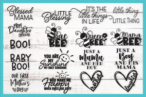 Mommy and Me SVG Bundle, 20 Matching Design Sets for T-Shirts