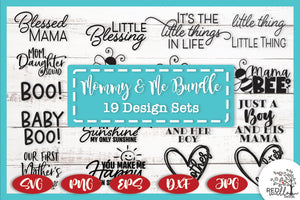 Mommy and Me SVG Bundle, 20 Matching Design Sets for T-Shirts