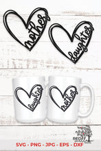 Load image into Gallery viewer, Mother Daughter Hearts SVG - Red Willow Digital

