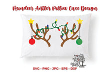 Load image into Gallery viewer, Reindeer Antlers Pillow Case SVG - Red Willow Digital
