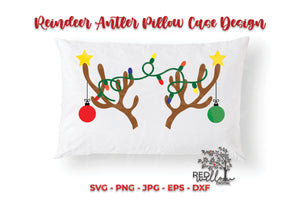 Reindeer Antlers Pillow Case SVG - Red Willow Digital