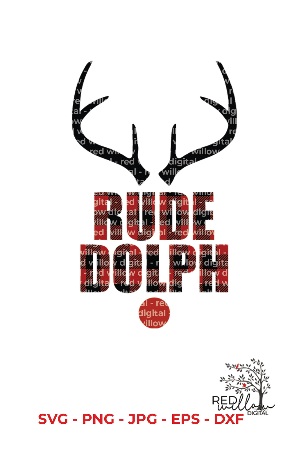 Rude Dolph Christmas SVG - Red Willow Digital