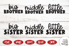 Load image into Gallery viewer, Siblings SVG Bundle (Big Middle Little) - Red Willow Digital
