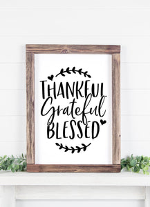 Thankful Grateful Blessed SVG - Red Willow Digital