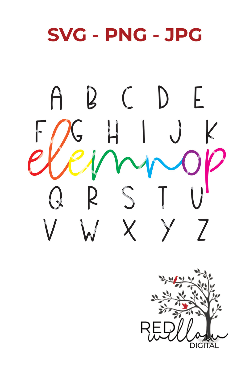 Elemenop Alphabet SVG Cut File - Red Willow Digital